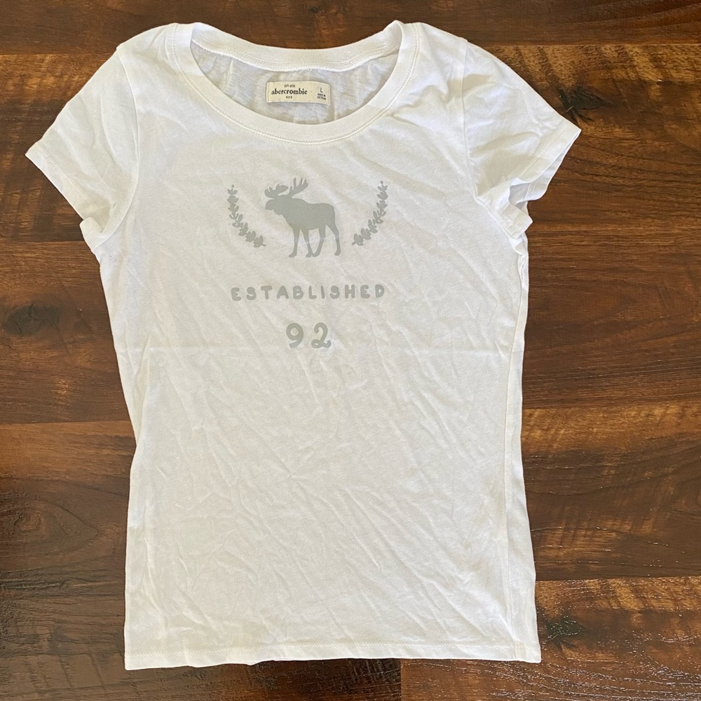 Abercrombie Kids Girls White Graphic Tee